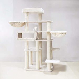 Cat tree Parkside 195 - Cream - 12 cm Post - XXL – multiple cats