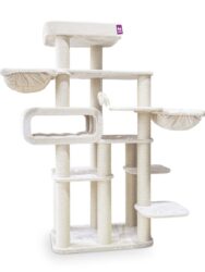 Cat tree Parkside 195 - Cream - 12 cm Post - XXL – multiple cats
