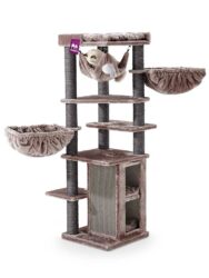 Arbre à chat Ramses 158 - Cappuccino - poteau 9 cm diamètre - avec Hamac