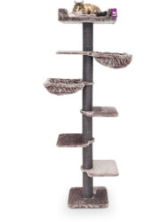 Arbre à chat Alexis 224 - Cappuccino - poteau 12 cm diamètre - Fixation murale
