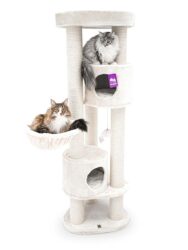 Arbre à chat Charlotte 180 - Crème - poteau 12 cm diamètre - avec Hamac