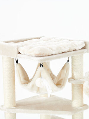 Arbre à chat Ramses 158 - Crème - poteau 9 cm diamètre - avec Hamac