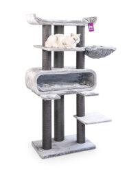 Arbre à chat Route 180 - Grise - poteau 12 et 15 cm diamètre - XXL - pour plusieurs chats