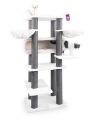 Arbre à chat Route 190 - blanc cassé - poteau 12 cm diamètre - XXL - pour plusieurs chats