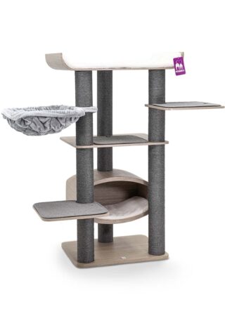 Arbre à chat Scorpius 150 - Old Grey - poteau 12 cm diamètre - Fait à la main