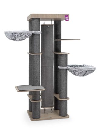 Arbre à chat Orion 189 - Old Grey - poteau 15 cm diamètre - Fait à la main