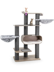 Arbre à chat Virgo 173 - Old Grey - poteau 15 cm diamètre - Fait à la main