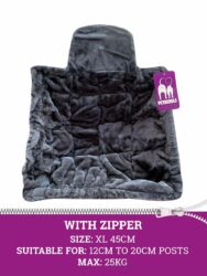 Hamac Sleeper ZIP square XL 45cm - Noir (poivre) - lavable - Avec fermeture éclair