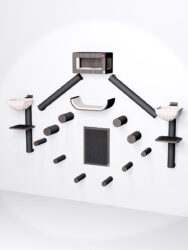 Arbre à chat Mural – Combiset 6 - Wengé - design