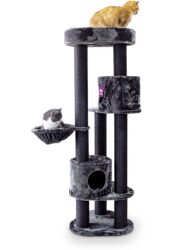 Arbre à chat Charlotte 180 - Noir (poivre) - poteau 12 cm diamètre - avec Hamac