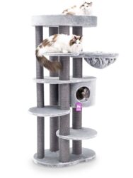 Arbre à chat Isabella 170 - Grise - poteau 9 et 12 cm diamètre - XXL