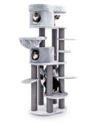 Arbre à chat Isabella 210 - Grise - poteau 12 cm diamètre - XXL