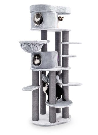 Arbre à chat Isabella 210 - Grise - poteau 12 cm diamètre - XXL