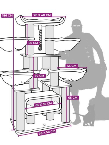 petrebels skyline 186 krabpaal afmetingen