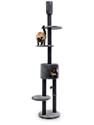 Arbre à chat Anna 265 - Noir (poivre) - poteau 9 cm diamètre - Fixation au plafond