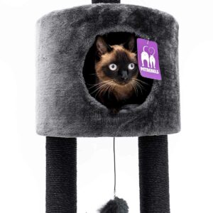 Arbre à chat Anna 265 - Noir (poivre) - poteau 9 cm diamètre - Fixation au plafond