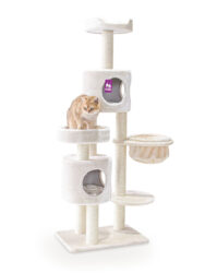 Arbre à chat Residence 165 - Crème - poteau 9 cm diamètre - avec Hamac