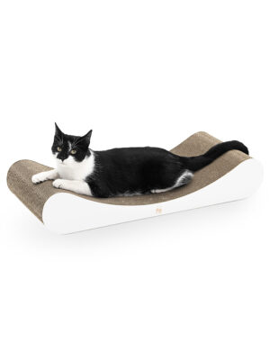Griffoir en carton pour chat Lily 75 - Blanc - Carton recyclé - 100 % naturel