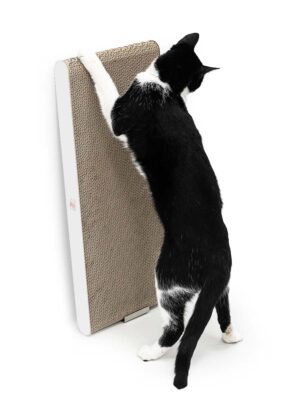 Griffoir en carton pour chat Milo 63 - Blanc - Carton recyclé - 100 % naturel