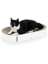 Griffoir en carton pour chat Oliver 61 - Blanc - Carton recyclé - 100 % naturel
