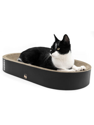 Griffoir en carton pour chat Oliver 63 - Noir - Carton recyclé - 100 % naturel