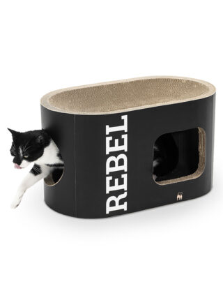 Griffoir en carton pour chat Ruby 60 - Noir - Carton recyclé - 100 % naturel