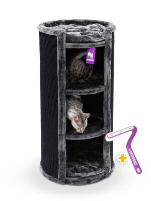 Tour à griffer Superdome 100 - Noir (poivre) - 49 cm diamètre - stable