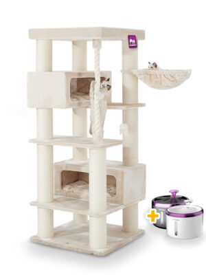 Arbre à chat Turnpike 190 - Crème - poteau 15 cm diamètre - XXL - pour plusieurs chats