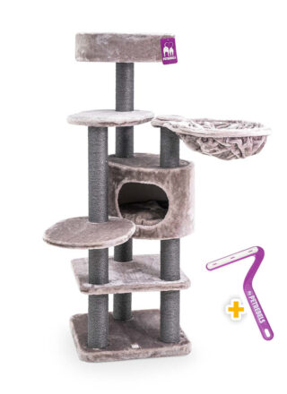 Arbre à chat Jane 138 - Cappuccino - poteau 9 cm diamètre - avec Hamac