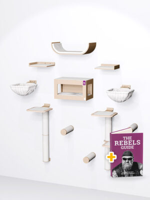 Arbre à chat Mural – Combiset 3 - Rusty Oak - design