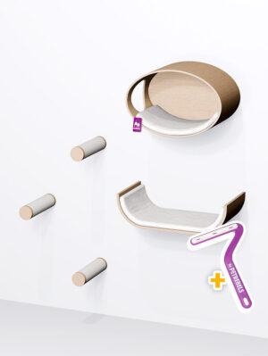 Arbre à chat Mural – Combiset 10 - Rusty Oak - design