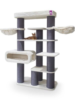 Arbre à chat Norwegian 198 - blanc cassé - 20 cm poteau - XXL – pour plusiers chats