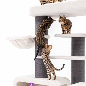 Arbre à chat Norwegian 198 - blanc cassé - 20 cm poteau - XXL – pour plusiers chats