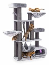 Arbre à chat Interstate 173 - Grise- 12 cm poteau - XXL – pour plusiers chats