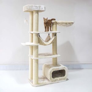 Arbre à chat Interstate 178 - Crème- 12 cm poteau - XXL – pour plusiers chats