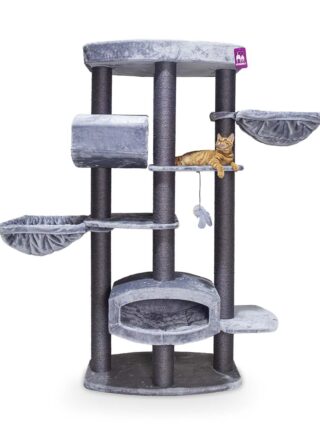 Arbre à chat Drive 195 - Grise- 12 cm poteau - XXL – pour plusiers chats