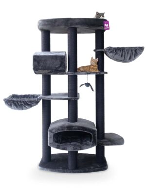 Arbre à chat Drive 195 - noir (poivre)- 12 cm poteau - XXL – pour plusiers chats