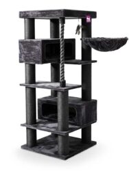 Arbre à chat Turnpike 190 - noir (poivre)- 15 cm poteau - XXL – pour plusiers chats