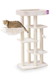 Arbre à chat Springfield 139 - Crème - 9cm poteau - avec hamacs