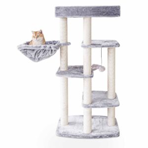 Arbre à chat Springfield 139 - Grise - 9cm poteau - avec hamacs
