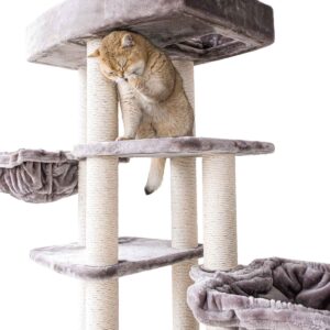 Arbre à chat Springfield 171 - cappuccino - 9cm poteau - avec 2 hamacs