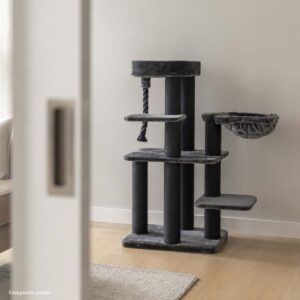 Arbre à chat Suite 139 - Noir (poivre) - 12cm poteau - incl hamacs