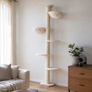 Arbre à chat Estate 234 - Crème - 15 cm poteau - fixation murale