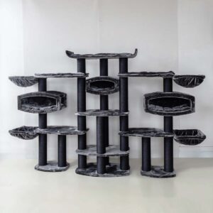 Arbre à chat Lane 202 - Noir (poivre) - 15 cm poteau - XXL – pour plusieurs chats