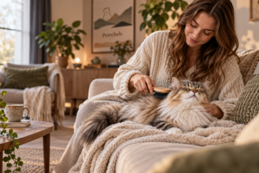 Chat brossé pendant l’entretien de son pelage