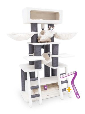 Krabpaal Skybox 187 - Off White - 15 cm stam - XXL – meerdere katten