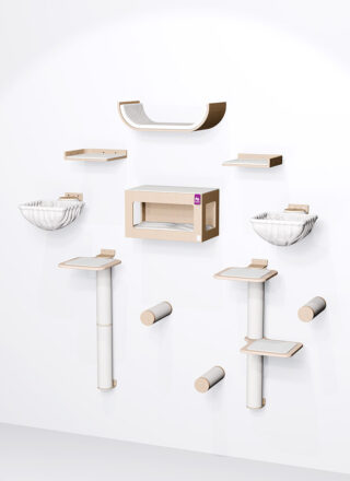 Kattenmuur - Combiset 3 - Rusty Oak - design