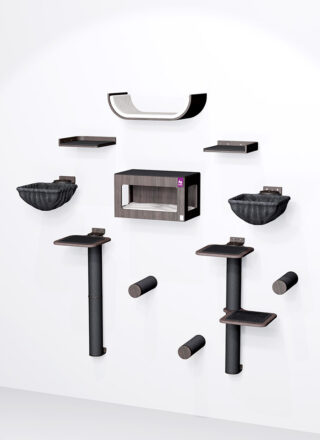 Kattenmuur – Combiset 3 - Wengé - design