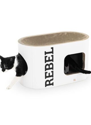 Krabkarton kat Ruby 60 - White - Recycled karton - 100% natuurlijk