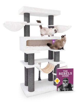 Krabpaal Lookout 198 - Off White - 15 cm stam - XXL – meerdere katten